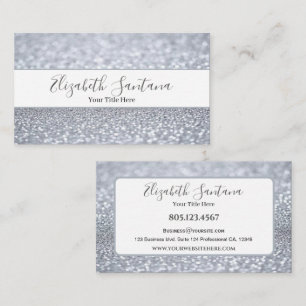 Silver Shimmery Glitter Visitekaartje