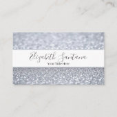 Silver Shimmery Glitter Visitekaartje (Voorkant)