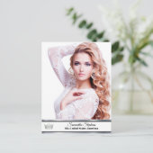 Silver Shine Custom Pageant Promo Kaart Briefkaart (Staand voorkant)