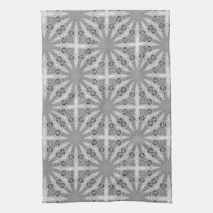 Silver Shine GeoSquare Pattern Kitchen Tea Cloth Theedoek
