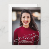 Silver Shine Script Photo Afstuderen Briefkaart (Voorkant / Achterkant)