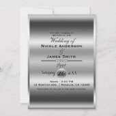 Silver Shine Shiny Metallic Elegant Classy Wedding Kaart (Voorkant)