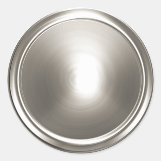 Silver Shiny Envelope Seal Ronde Sticker (Voorkant)