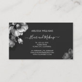 Silver Shiny Flowers Black  Visitekaartje (Achterkant)