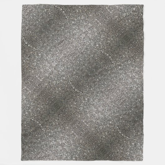 Silver Shiny Glitter Fleece Deken (Voorkant)