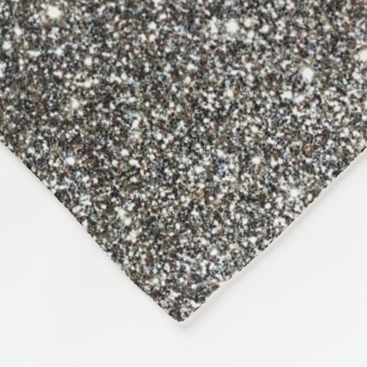 Silver Shiny Glitter Fleece Deken (Hoek)