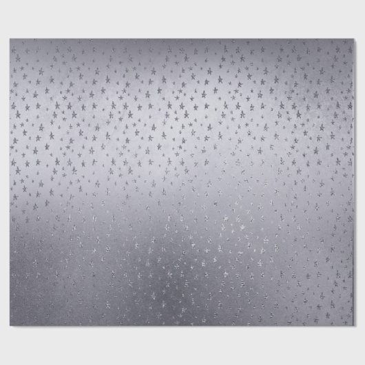 Silver Shiny Small Stars Confetti Vip Cadeaupapier (Vlak)