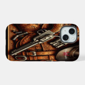 Silver Showdown iPhone 15 Case (Achterkant horizontaal)