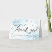 Silver Showflakes Winter Baby shower Dank u Bedankkaart (Voorkant)