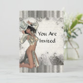 Silver showgirl kaart (Staand voorkant)