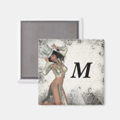 Silver showgirl magneet (Voorkant / Achterkant)