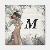 Silver showgirl magneet (Voorkant)