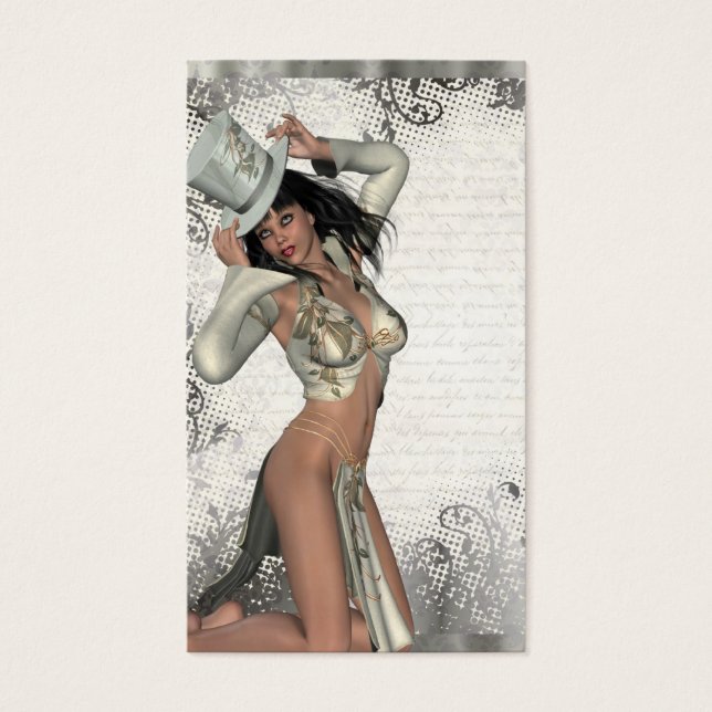 Silver showgirl visitekaartje (Voorkant)