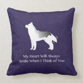 Silver Siberian Husky Dog Denking of You Kussen