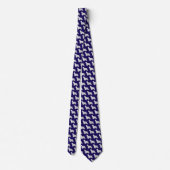 Silver Silhouette Cocker Spaniel Dog on Navy Blue Stropdas (Achterkant)