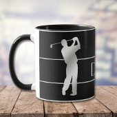 Silver Silhouette Golfer Monogram Mok