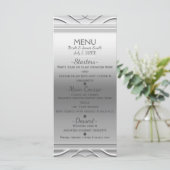 Silver Simple Elegant Chic Wedding Menu Kaart (Staand voorkant)