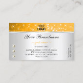 Silver Sinaasappel Glitter Sparkle Diamonds voeg L Visitekaartje (Achterkant)