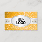 Silver Sinaasappel Glitter Sparkle Diamonds voeg L Visitekaartje (Voorkant)