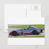 Silver single seater-racewagen briefkaart (Voorkant / Achterkant)