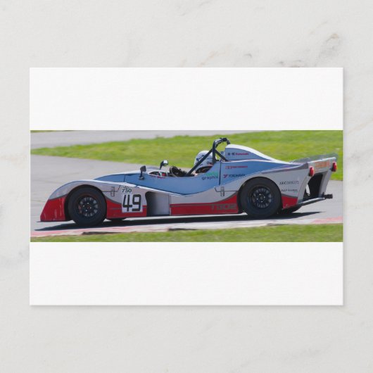 Silver single seater-racewagen briefkaart (Voorkant)