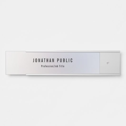 Silver Sjabloon Moderne Professional Elegant Deurbordje (Voorkant)
