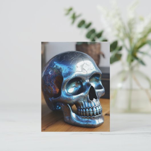 Silver Skull Briefkaart (Staand voorkant)