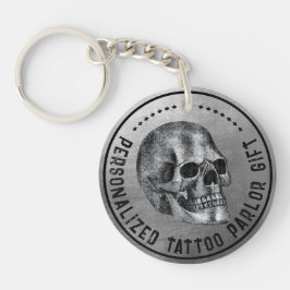 Silver Skull Cool Gothic Fidelity Tattoo Parlor Sleutelhanger