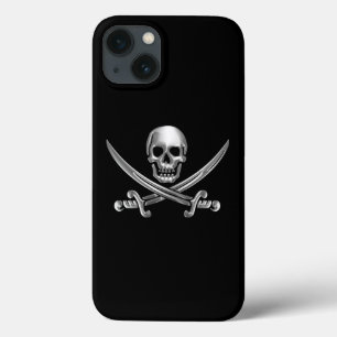 Silver Skull en Crossed Swords Case-Mate iPhone Case