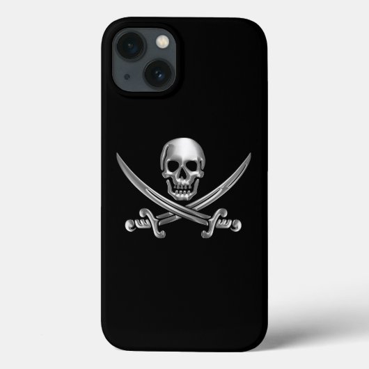 Silver Skull en Crossed Swords Case-Mate iPhone Case (Achterkant)