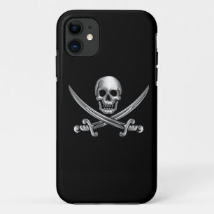 Silver Skull en Crossed Swords iPhone 11 Hoesje