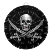 Silver Skull en Crossed Swords Dartbord (Voorkant)