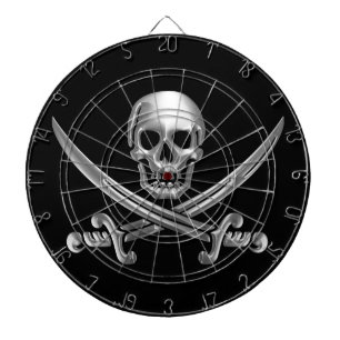 Silver Skull en Crossed Swords Dartbord
