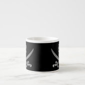 Silver Skull en Crossed Swords Espresso Kop (Voorkant)