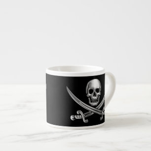 Silver Skull en Crossed Swords Espresso Kop