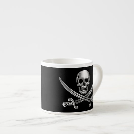 Silver Skull en Crossed Swords Espresso Kop (Voorkant rechts)