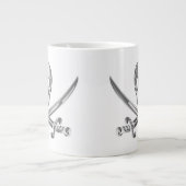 Silver Skull en Crossed Swords Grote Koffiekop (Voorkant)
