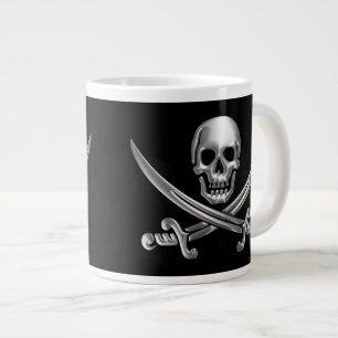 Silver Skull en Crossed Swords Grote Koffiekop