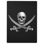 Silver Skull en Crossed Swords Klembord (Achterkant)