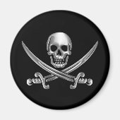 Silver Skull en Crossed Swords Magneet (Voorkant)