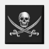 Silver Skull en Crossed Swords Magneet (Voorkant)