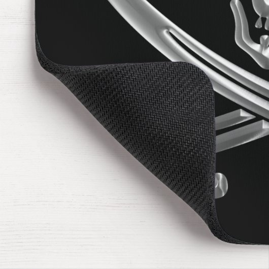 Silver Skull en Crossed Swords Muismat (Hoek)