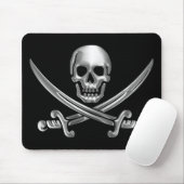 Silver Skull en Crossed Swords Muismat (Met muis)