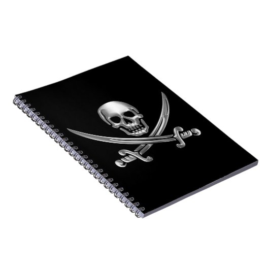 Silver Skull en Crossed Swords Notitieboek (Rechterzijde)