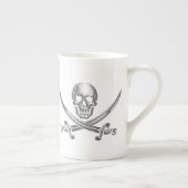Silver Skull en Crossed Swords Porselein Kop (Rechts)