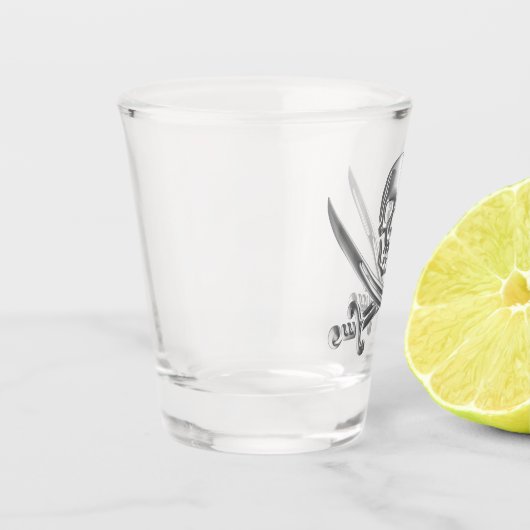 Silver Skull en Crossed Swords Shot Glas (Links)