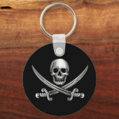 Silver Skull en Crossed Swords Sleutelhanger (Voorkant)