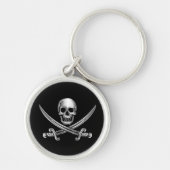 Silver Skull en Crossed Swords Sleutelhanger (Voorkant)