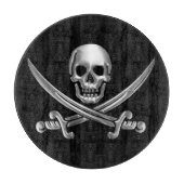 Silver Skull en Crossed Swords Snijplank (Voorkant)