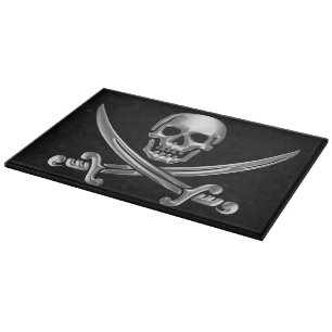 Silver Skull en Crossed Swords Snijplank